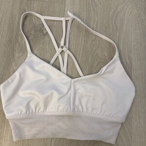 ALO Yoga Cream Strappy Sports Bra
